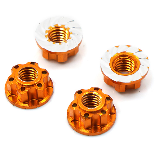 Гайки колёсные Yeah Racing (#YA-0448OR) 4mm Aluminium Wheel Flange Lock Nut 4pcs For RC Car Blue