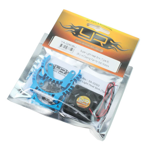 Радиатор с вентилятором Yeah Racing (#ya-0260bu) Super Light Heat Sink (BU) w/Cooling Fan for 540 Motors