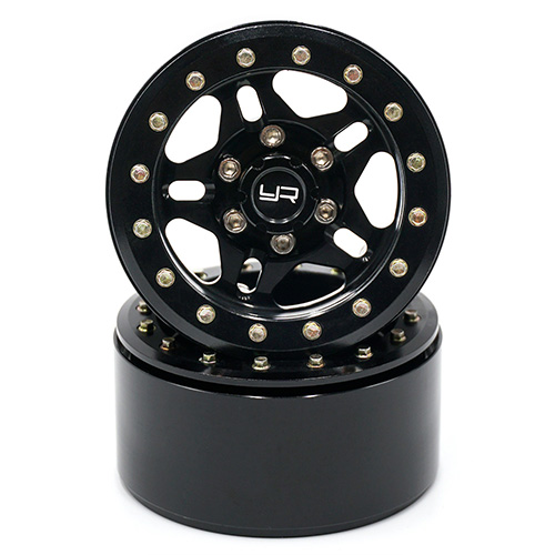 Диски бедлоки Yeah Racing (#WL-0116BK) 1.9 Aluminum CNC 5 Spoke Beadlock Wheel w/Wheel Hub 2pcs Black