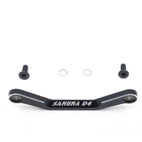 Рулевая рейка 3Racing (#SAK-D4819B/V2/BK) Aluminum Steering Bridge For Sakura D4