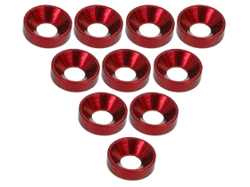 Шайба алюминиевая 3Racing (#3RAC-WC3/RE) Aluminium M3 Countersink Washer (10 Pcs) - Red