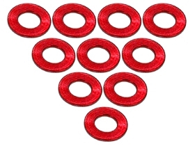 Шайба алюминиевая 0.5 мм 3Racing (#3RAC-WF305/RE) Aluminium M3 Flat Washer 0.5mm (10 Pcs) - Red
