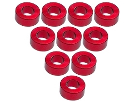 Шайба алюминиевая 2.5 мм 3Racing (#3RAC-WF325/RE) Aluminium M3 Flat Washer 2.5mm (10 Pcs) - Red