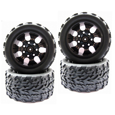 Колёса внедорожные HSP (#08008BK) Wheels 7 Spoke Black 4 pcs