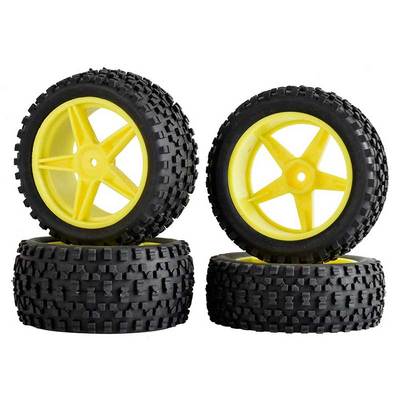 Колёса багги HSP (#06008Y) Wheels 5 Spoke Yellow 4 pcs