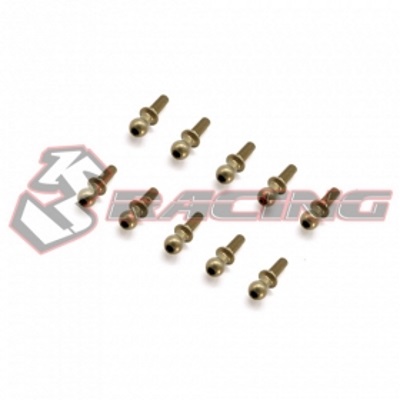 Шаровые 3Racing (#3RAC-BS480975/TE) 7075 Aluminum 4.8mm Ball Stud L=9 (10 pcs) - Teflon Coated