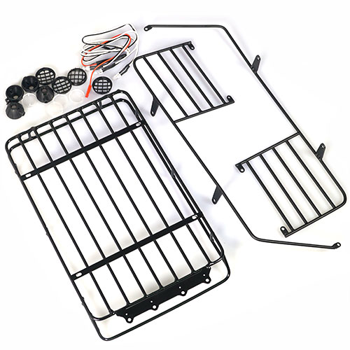 Багажник на крышу Yeah Racing (#YA-0561) Metal Roll Cage w /Luggage Tray White Led Light For Jeep Wrangler Body