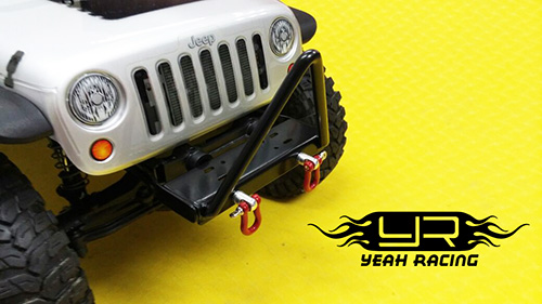Бампер передний Yeah Racing (#YA-0454) Stinger Steel Bumper w/Winch Mount Shackle For Axial SCX10 / SCX10 II