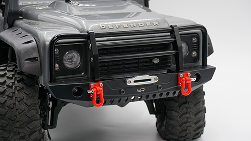 Бампер передний алюминиевый Yeah Racing (#TRX4-032BK) Aluminum Alloy Front Bumper w/LED Light For TRX-4/ SCX10 / II / HPI Venture / Gmade Bom