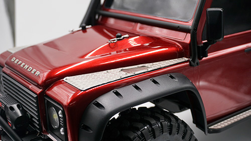 Накладки на капот Yeah Racing (#TRX4-020) Stainless Steel Front Hood Side Diamond Plate for Traxxas TRX-4