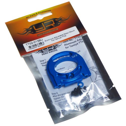 Моторама Yeah Racing (#TT02-013BU) Aluminum Adjustable Motor Mount For Tamiya TT02 TT02B