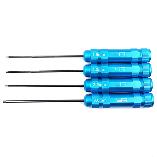 Набор шестигранников Yeah Racing (#YT-0065BU) Factory Allen Wrench Set 1.5, 2.0, 2.5, 3.0mm Blue
