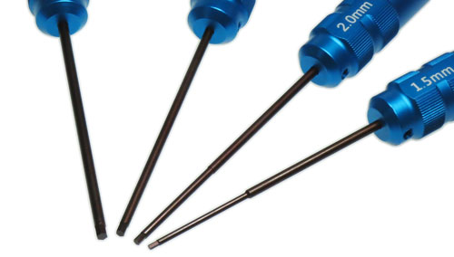 Набор шестигранников Yeah Racing (#YT-0065BU) Factory Allen Wrench Set 1.5, 2.0, 2.5, 3.0mm Blue