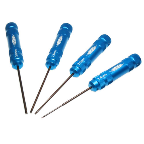 Набор шестигранников Yeah Racing (#YT-0065BU) Factory Allen Wrench Set 1.5, 2.0, 2.5, 3.0mm Blue