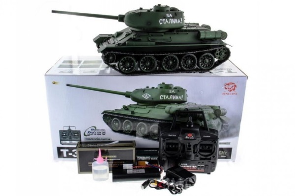 Радиоуправляемый танк Heng Long (#HL3909-1) T-34/85 с эффектами звука и дыма 1:16