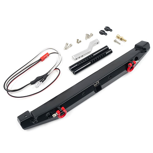 Бампер передний Yeah Racing (#TRX4-058BK) Aluminum Alloy Tow Hook Rear Bumper w/ LED For Traxxas TRX-4 SCX10 II