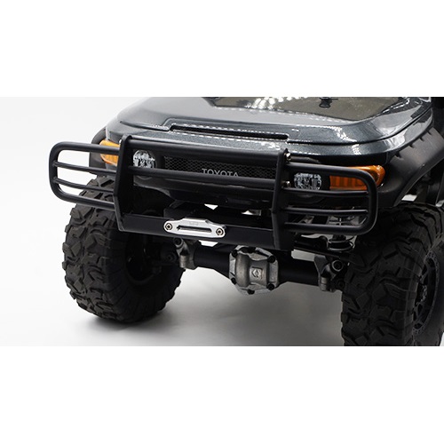 Бампер передний алюминиевый Yeah Racing (#YA-0568) Metal Front Bumper For HPI Venture TRX-4 SCX10 II Black