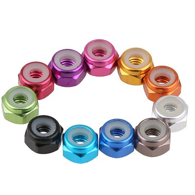 Гайки колесные RCTurn (#RTLN01024) Hex Nylon Lock Nut M4 Regular CCW 10pcs/bag