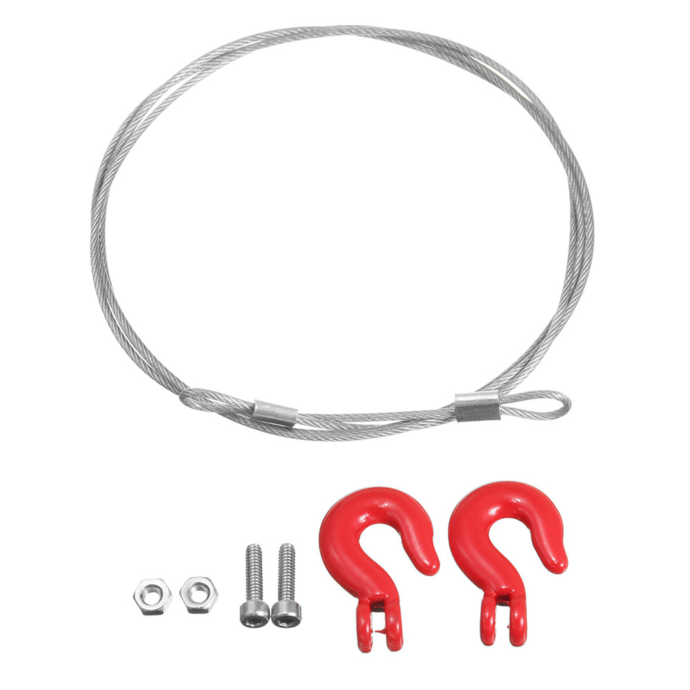 Тросс металлический с крюком RC Turn (#RTEL01020) 1/10 Scale RC Alloy Rope Chain and Hooks for Rock Crawler