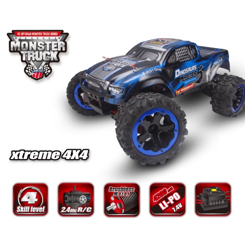Радиоуправляемая модель монстра RemoHobby (#8035) 1/8-Scale Electric 4WD 2.4GHZ RC Off-Road Brushless Monster Truck Dinosaurs Master