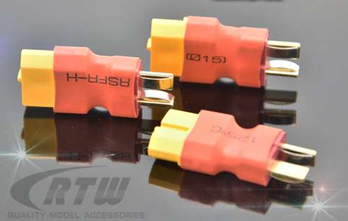 Коннектор RC Turn (#RTC07035) XT60 Female  to T Plug(Deans) Male Wireless Conversion Connector 1F1M (XT60 female pin in male housing) 1pc/bag (1pc)