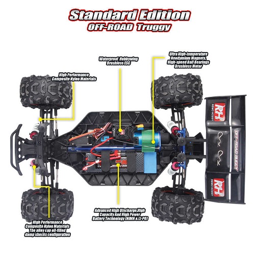 Радиоуправляемая модель трагги RemoHobby (#8065) 1/8-Scale Electric 2.4GHZ RC Off-Road Truggy Brushless 4WD RTR