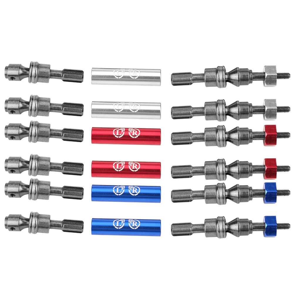 Вал привода RCTurn (#SCT020A2) Metal Front Axle Set - Light Blue for TRAXXAS SLASH 4X4 Lightweight Metal CV Splined Drive Shaft 2 pcs/set