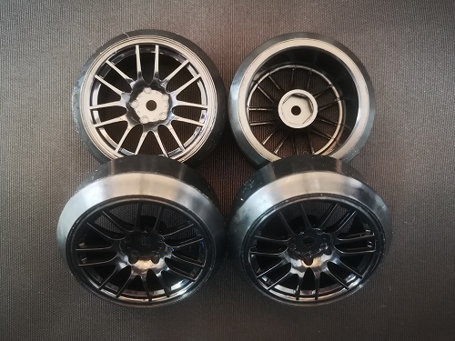 Колеса RC Turn (#DF02A1) A1 - Black 1/10 Drifting Tires 62*26mm Hex 12mm Hub