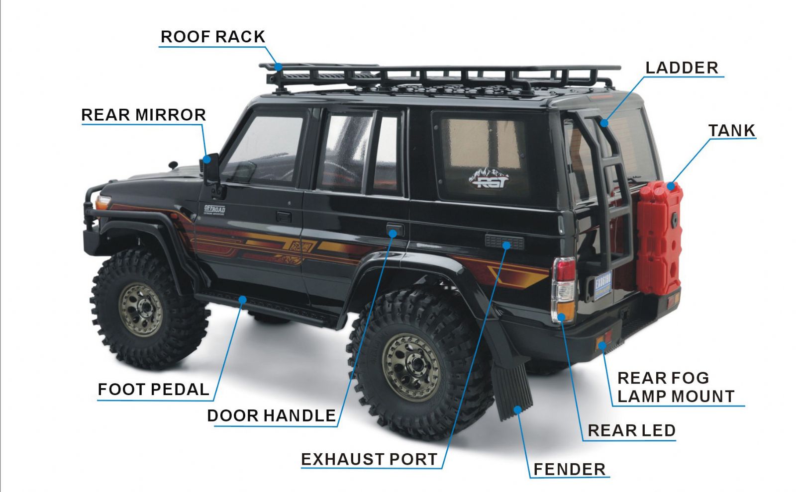 Радиоуправляемый внедорожник RGT (#EX86190)  4WD RC Car LC76 RESCUER Vehicles Off-Road Truck Rock Crawler Toys Models Without Battery