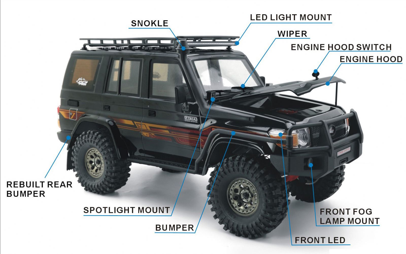 Радиоуправляемый внедорожник RGT (#EX86190)  4WD RC Car LC76 RESCUER Vehicles Off-Road Truck Rock Crawler Toys Models Without Battery
