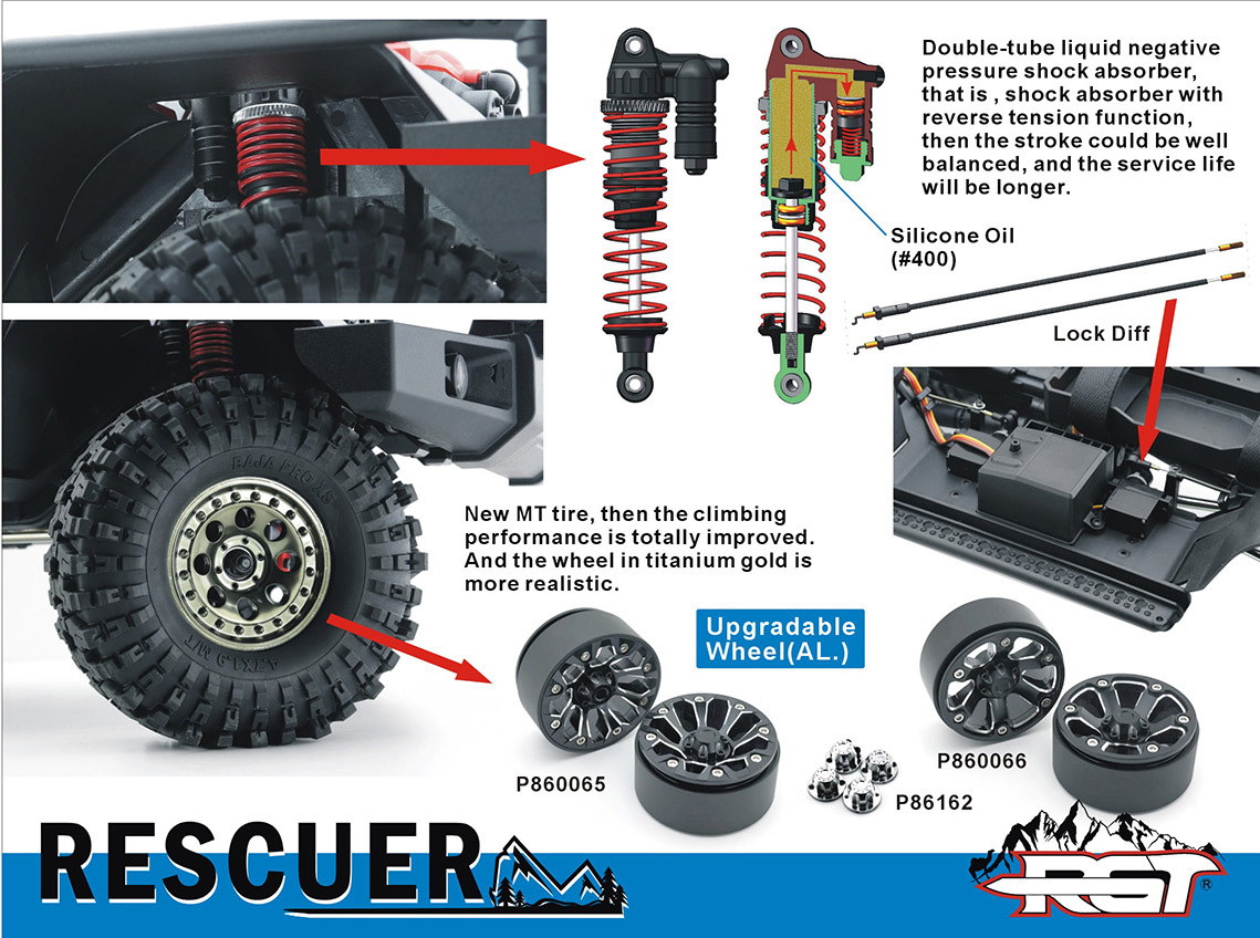 Радиоуправляемый внедорожник RGT (#EX86190)  4WD RC Car LC76 RESCUER Vehicles Off-Road Truck Rock Crawler Toys Models Without Battery