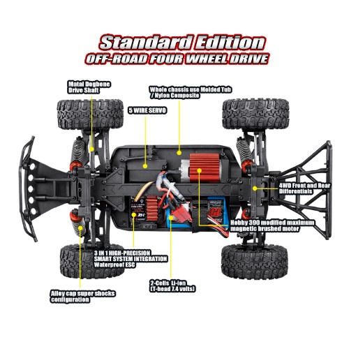 Радиоуправляемый шорт-корс RemoHobby (#1621) 1/16 Scale Electric 4WD Short - Cource Track Rocket