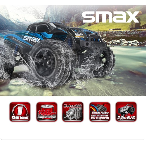 Радиоуправляемая модель монстра RemoHobby (#1631) 1/16 Scale Electric 4WD 2.4GHZ RC Off-Road Brushed Monster Truck SMAX