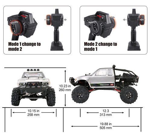 Радиоуправляемый краулер RemoHobby (#1093-ST) 1/10 Scale Electric 4WD 2.4GHZ RC Off-Road Brushed Rock Crawler  Jeeps 4WD