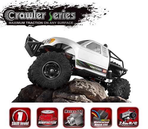 Радиоуправляемый краулер RemoHobby (#1093-ST) 1/10 Scale Electric 4WD 2.4GHZ RC Off-Road Brushed Rock Crawler  Jeeps 4WD