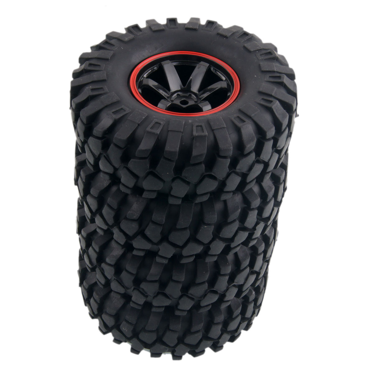 Колёса внедорожные RC4X4 (#H350-7007R) Tire/Wheel Black/Red 1.9 108mm 4in
