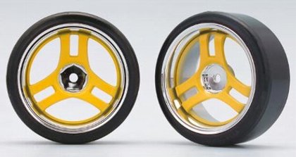 Колёса для дрифта Yokomo (#ZR-DR15Y) ADVAN Super Racing Ver.2 for drift car (with Zero One R tire) Premounted ZR-01R Advan Yellow