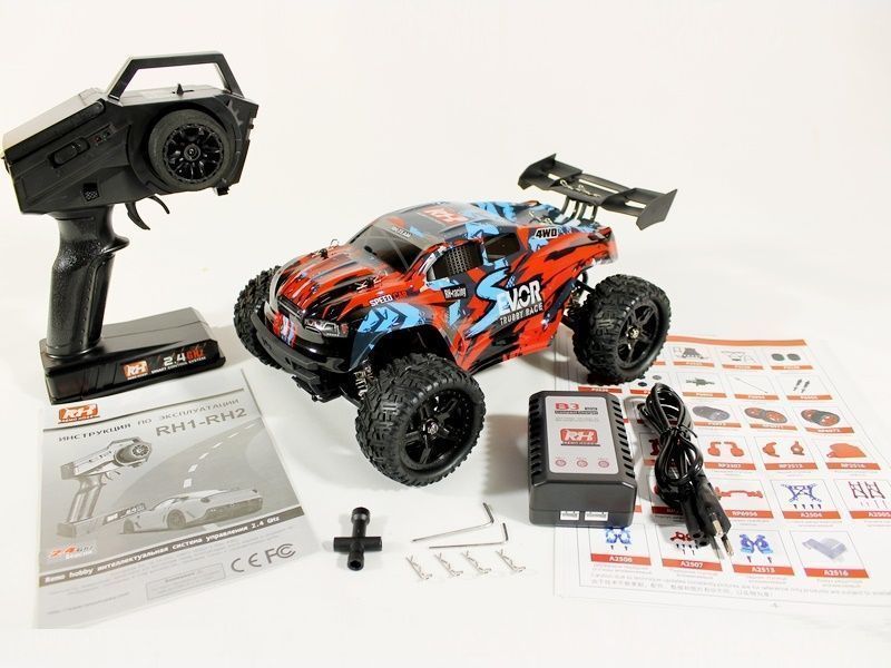 Радиоуправляемая модель трагги RemoHobby (#1665) 1/16 Scale Electric 4WD 2.4GHZ RC Off-Road Brushless Monster Truck  S-EVOR