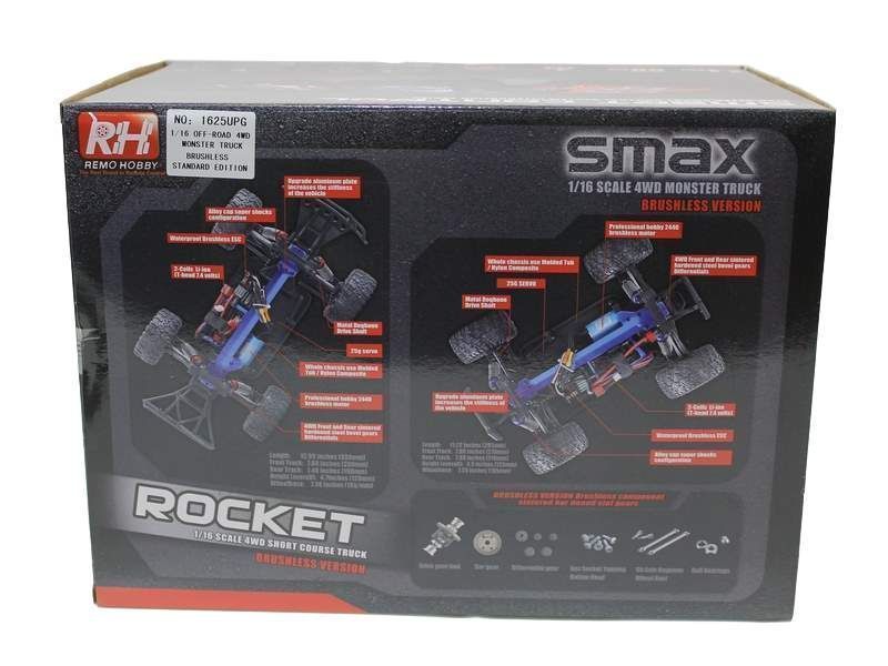 Радиоуправляемый шорт-корс RemoHobby (#1625) 1/16 Scale Electric 4WD 2.4GHZ RC Off-Road Brushless Short Course Rocket