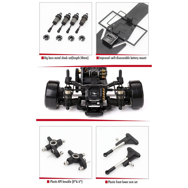 Радиоуправляемая модель для дрифта Usukani (#US88480) 1/10 NGE-BV Glass Fiber Version RWD Drift RC Car Chassis Kit EP