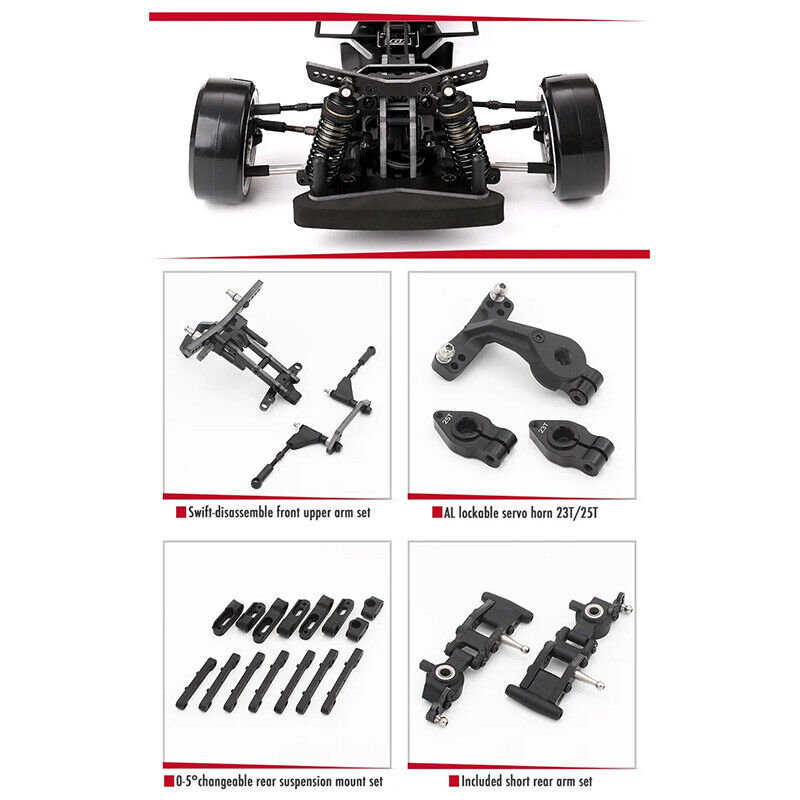 Радиоуправляемая модель для дрифта Usukani (#US88480) 1/10 NGE-BV Glass Fiber Version RWD Drift RC Car Chassis Kit EP