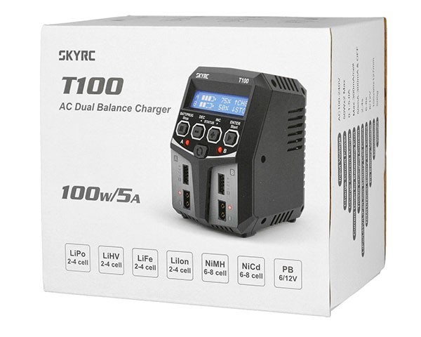 Зарядно-разрядное устройство Sky RC (#SK-100162-02)  SkyRC T100 AC Dual Balance Charger