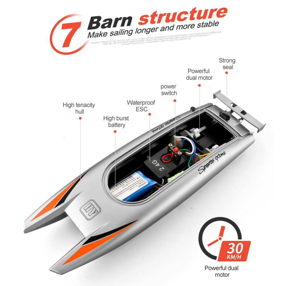 Радиоуправляемая лодка High-speed (#YL805B) Remote control rowing Racing Boat 2.4G
