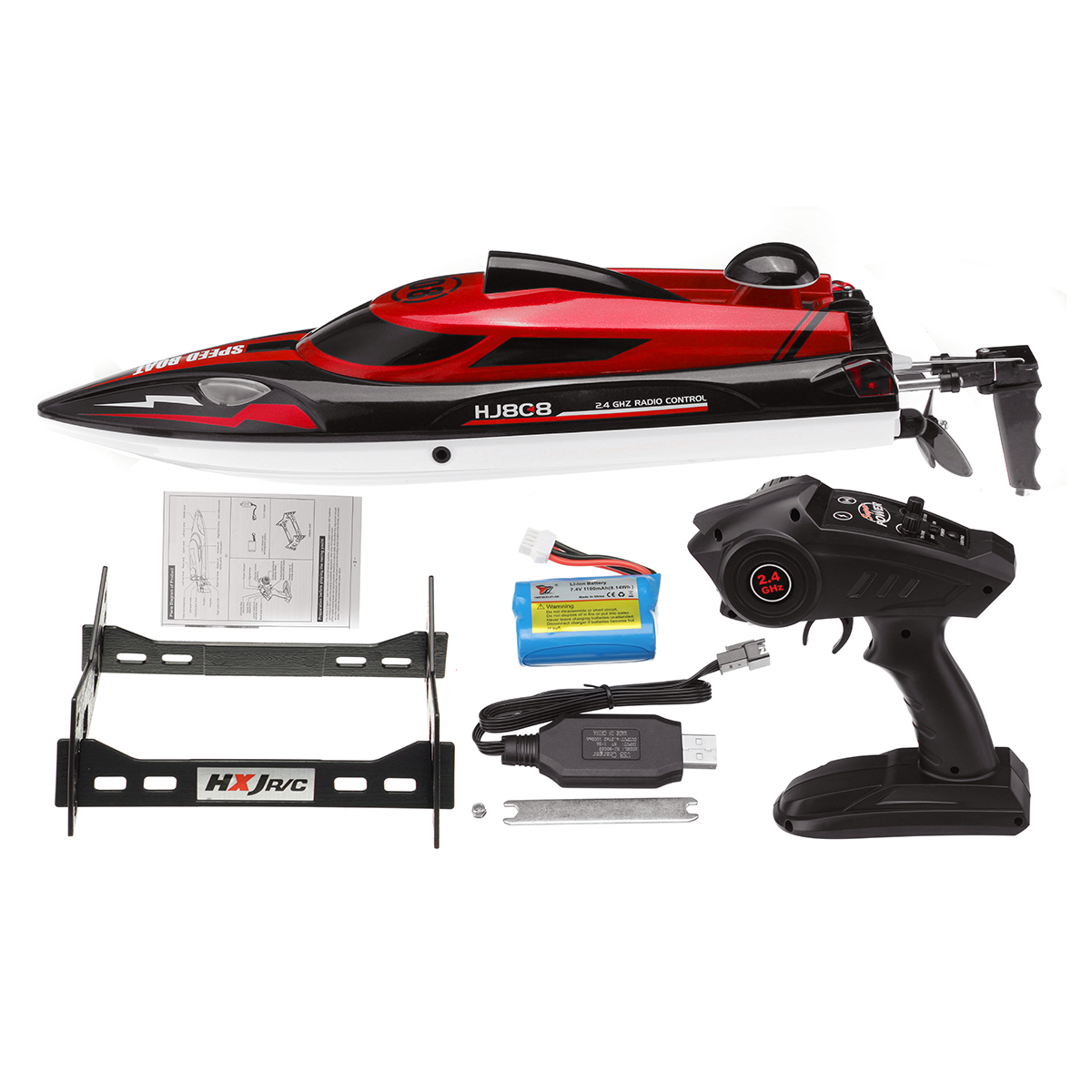 Радиоуправляемая лодка HJ Toys (#HJ808) Remote control rowing Racing Boat 2.4G