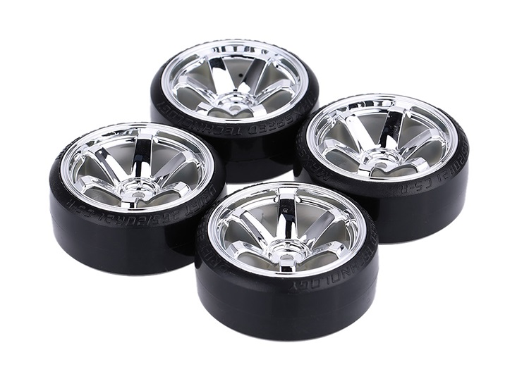 Колеса HSP (#O1CN01CH) A1 - Chrome 1/10 Drifting Tires 62*26mm Hex 12mm Hub
