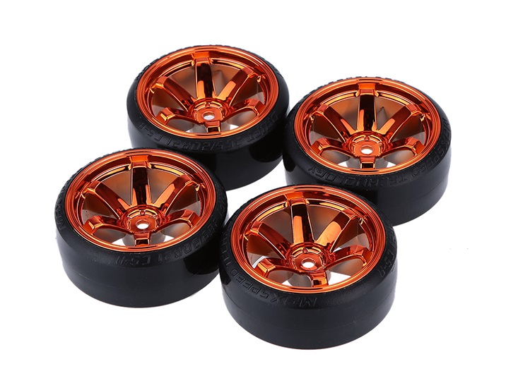 Колеса HSP (#O1CN01OR) A1 - Orange 1/10 Drifting Tires 62*26mm Hex 12mm Hub