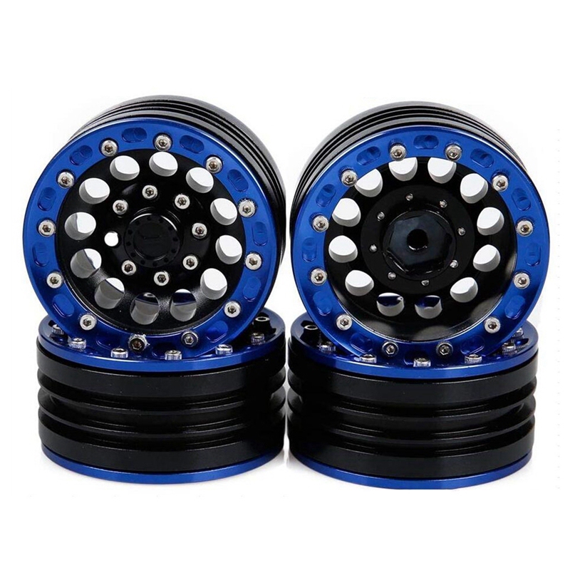 Диски бедлоки RC Turn (#RTCW02001) 1.9" Aluminum Beadlock Crawler Wheels 4pcs - Blue Ring