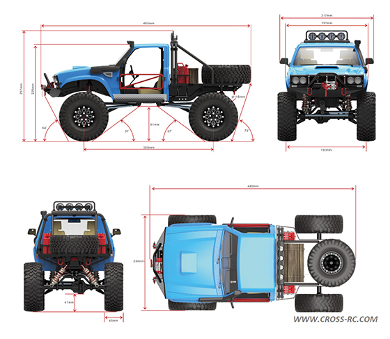 Радиоуправляемый внедорожник CROSS RC (#SG-4B) Demon SG4 B Rock Crawler KIT 1/10
