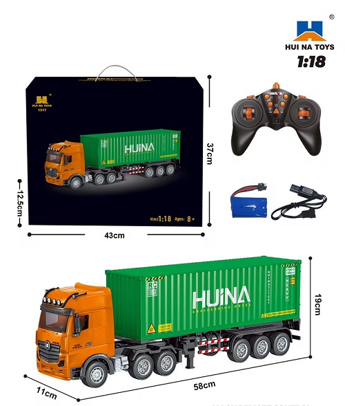 Радиоуправляемый грузовик- контейнеровоз HUI NA TOYS  (#HN1521) RC Truck 1/18 2,4G  (521)