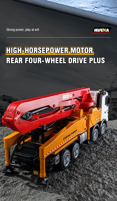Радиоуправляемый грузовик- бетононасос HUI NA TOYS  (#HN1381) RC Truck 1/18 2,4G  (381)